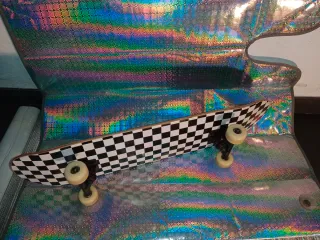 Skate Board Cuadros Blanco y Negro