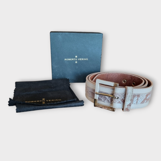 Cinturón Roberto Verino Beige y Rosa