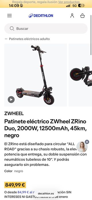 Patinete Eléctrico ZWHEEL ZRINO