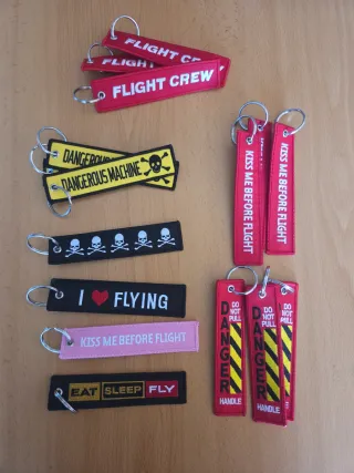 Llaveros bordados de avión, motos