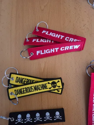 Llaveros bordados de avión, motos