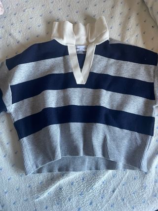 Jersey Bershka rayas azul y gris