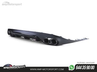 DIFUSOR TRASERO NEGRO MATE CON COLAS REDONDAS NEGRAS PARA MERCEDES CLASE E COUPE C238