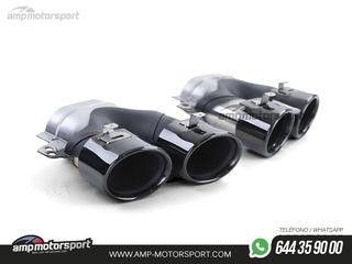 DIFUSOR TRASERO NEGRO MATE CON COLAS REDONDAS NEGRAS PARA MERCEDES CLASE E COUPE C238