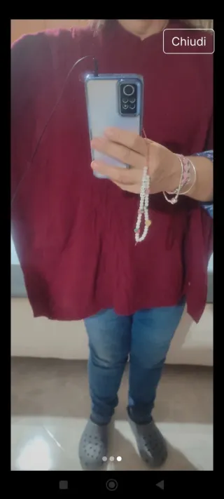 Smanicata lana bordeaux