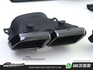 DIFUSOR TRASERO MERCEDES CLASE C COUPE C205 NEGRO MATE COLAS NEGRAS PARA