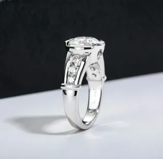 Anillo Plata 3CT Moissanita