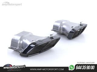 DIFUSOR TRASERO NEGRO BRILLO CON COLAS NEGRAS PARA MERCEDES CLA C117