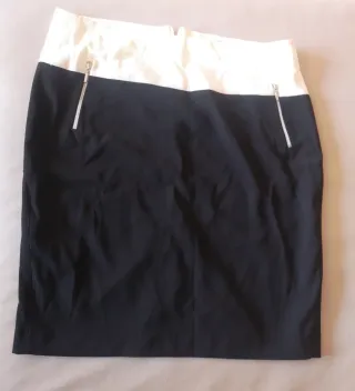 Falda Roberto Torretta bicolor cremalleras