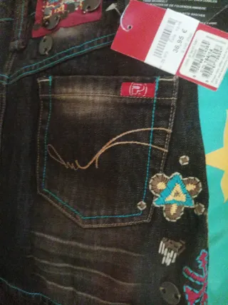 Falda vaquera chica Phink bordada 164/14