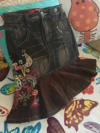 Falda vaquera chica Phink bordada 164/14