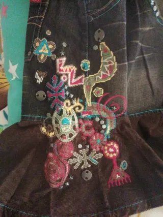 Falda vaquera chica Phink bordada 164/14