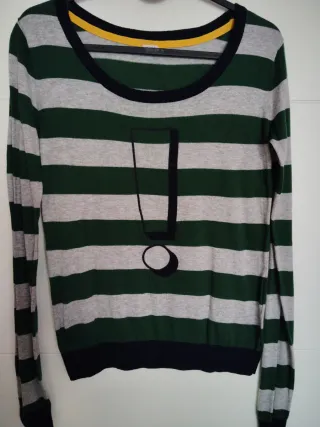 Jersey rayas verde y gris