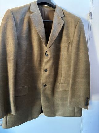 Americana de cuadros marrón y naranja