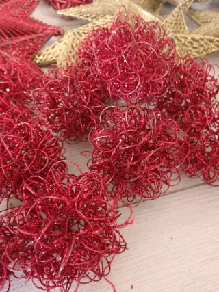 Decorazioni Natalizie Stelle e Palle Rosse Oro