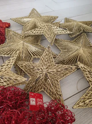 Decorazioni Natalizie Stelle e Palle Rosse Oro