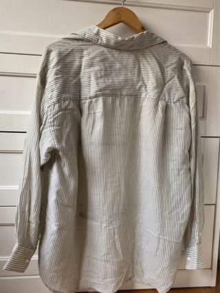 Camisa de rayas verde y beige