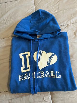 Felpa blu I love baseball taglia XXL