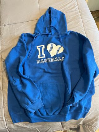 Felpa blu I love baseball taglia XXL