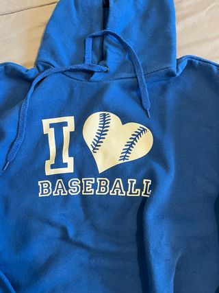 Felpa blu I love baseball taglia XXL