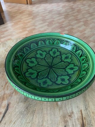 Tajín Marrakech Cerámica Verde , negro y marron