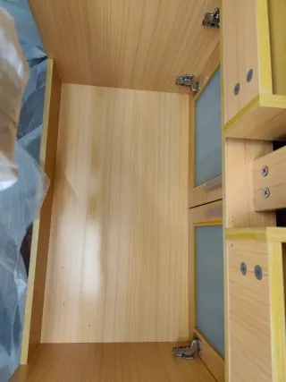 Mueble baño dos tonos de  Roble con lavabo de 80cm