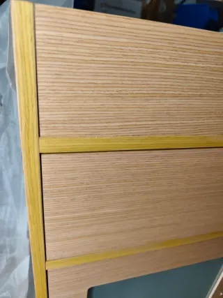 Mueble baño dos tonos de  Roble con lavabo de 80cm