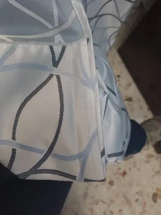 Cortinas azules y grises