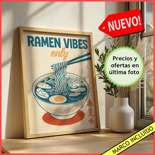 Cuadro de Cocina Ramen Vibes Cocina - Poster Ramen