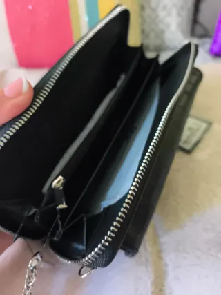 Bolso Cartera Efecto Cocodrilo Negro