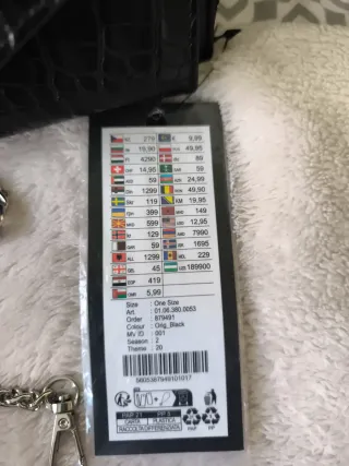 Bolso Cartera Efecto Cocodrilo Negro