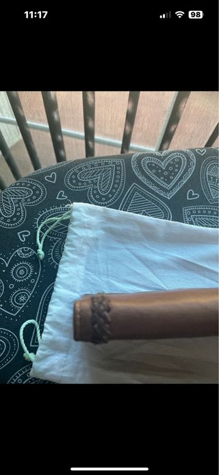 Cartera Biba Marrón Cuero Trenzado