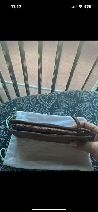 Cartera Biba Marrón Cuero Trenzado