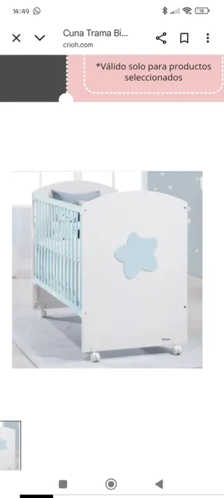 Cuna Trama Blanco y Azul