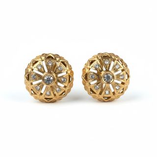 Pendientes Oro 18k Antiguos con Circonitas