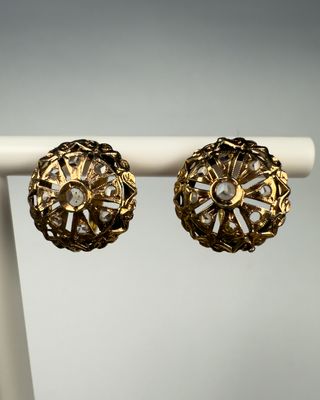 Pendientes Oro 18k Antiguos con Circonitas