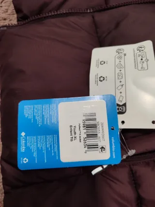 Chaqueta Columbia plumífero nuevo XL niño o 36 muj