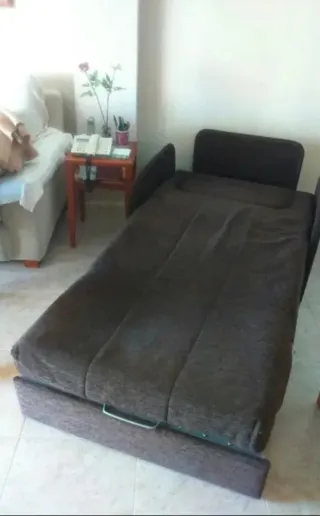 Sofá Cama Marrón Tela