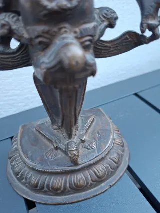 Figura de bronce Hindú Dios Kuber