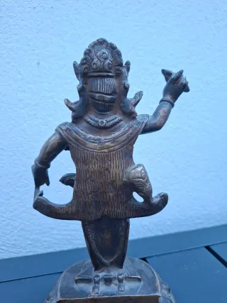 Figura de bronce Hindú Dios Kuber