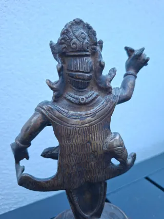 Figura de bronce Hindú Dios Kuber