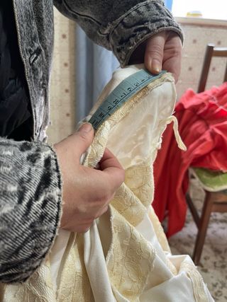 Traje de flamenca beig elástica PRECIOSO T4042