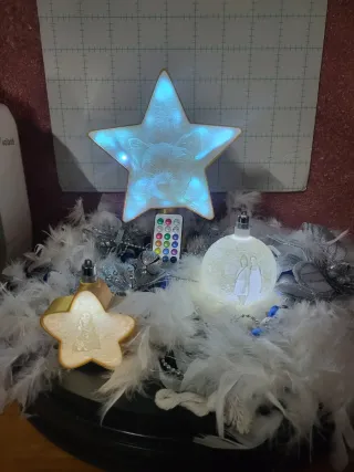 Bola y estrella Navidad personalizadas con luz