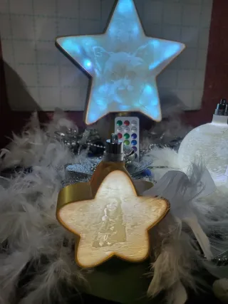 Bola y estrella Navidad personalizadas con luz