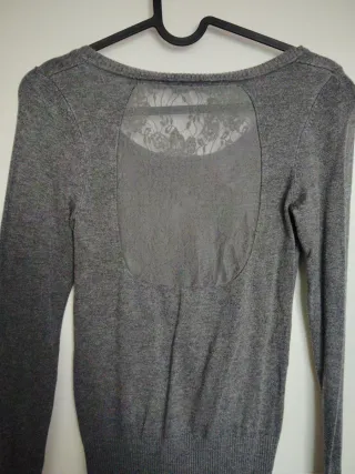 Jersey Clockhouse gris talla S con encaje