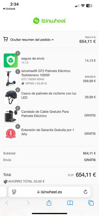 Patinete eléctrico con luces LED