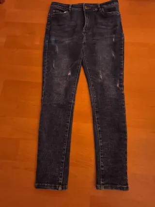 Pantalón vaquero mujer azul desgastado