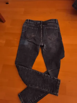 Pantalón vaquero mujer azul desgastado