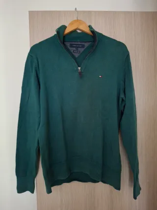 Tommy Hilfiger Sudadera Verde Talla M Premium Cott