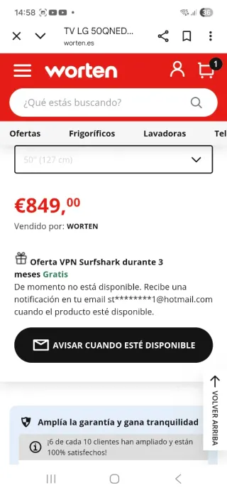 TV LG 50QNED87T6B 50 QNED 4K Smart TV